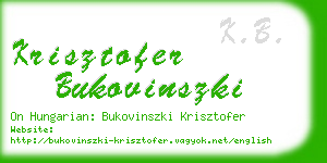 krisztofer bukovinszki business card